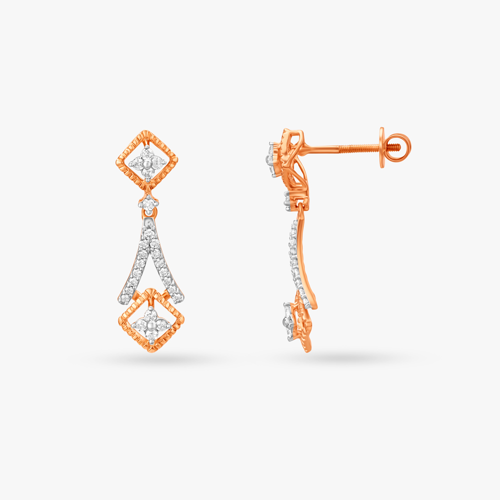 White Chandelier Diamond Drop Earrings,,hi-res image number null