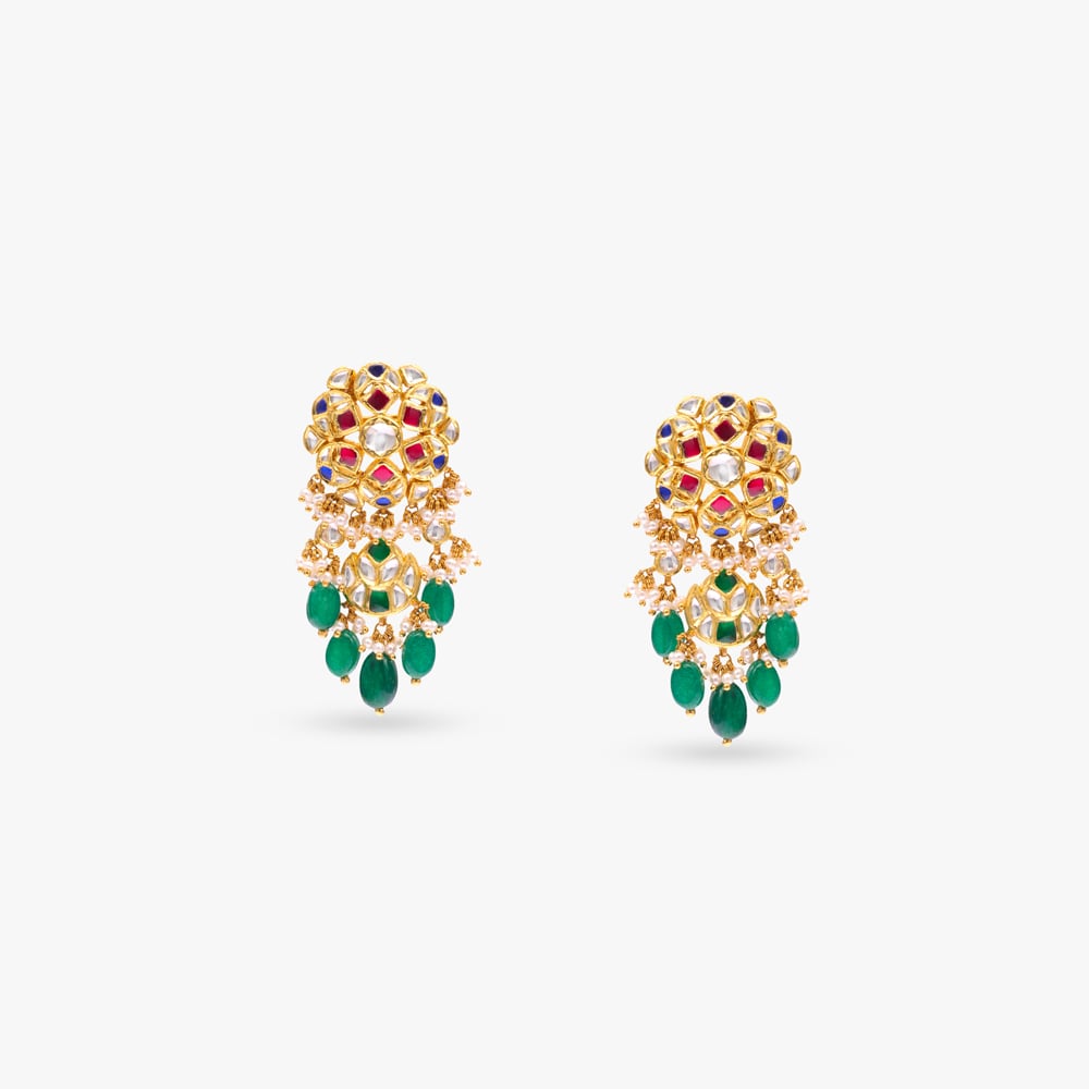 Majestic Verdure Gold Necklace Set,,hi-res image number null