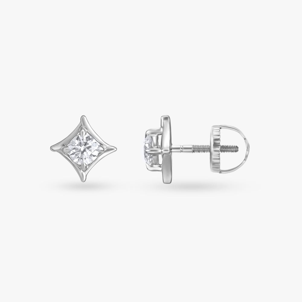 Square Radiance Diamond Stud Earrings,,hi-res image number null