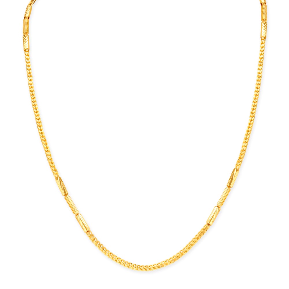 Spiral Carvings Gold Chain for Men,,hi-res image number null