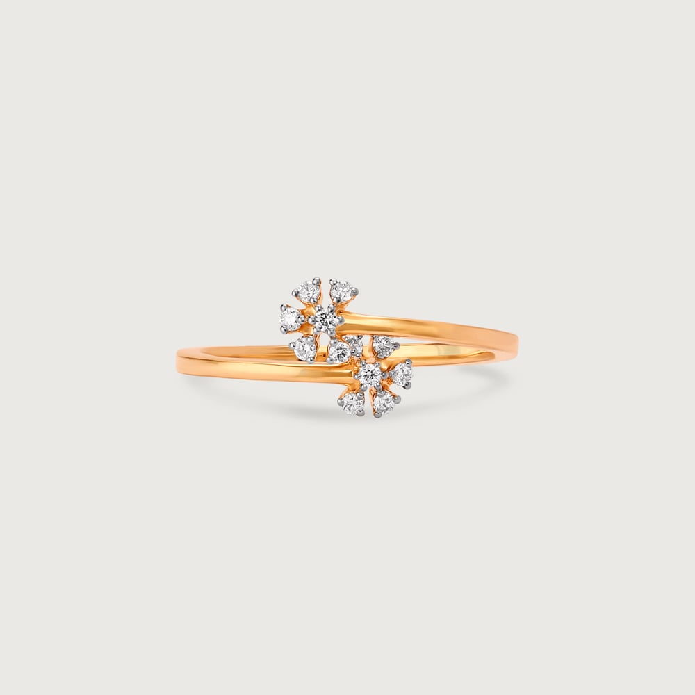 Blossom Brilliance Gold & Diamond Finger Ring,,hi-res image number null