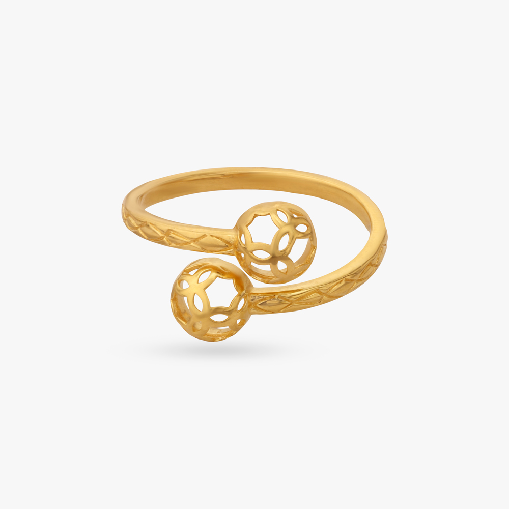 Twin Orb Gold Ring,,hi-res image number null
