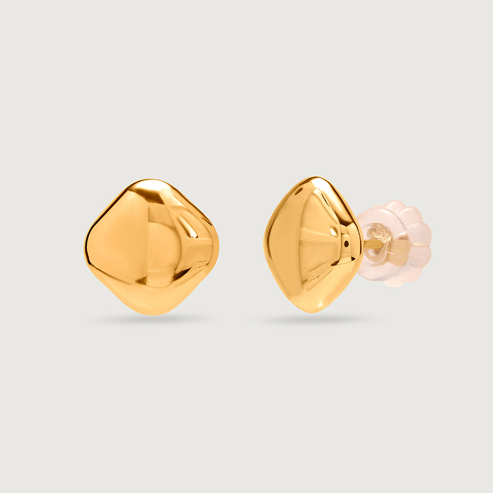 Square Sensation 18KT Gold Stud Earrings,,hi-res image number null