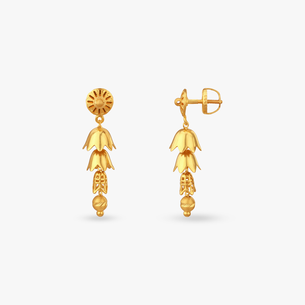 Aurora Petal Gold Drop Earrings,,hi-res image number null