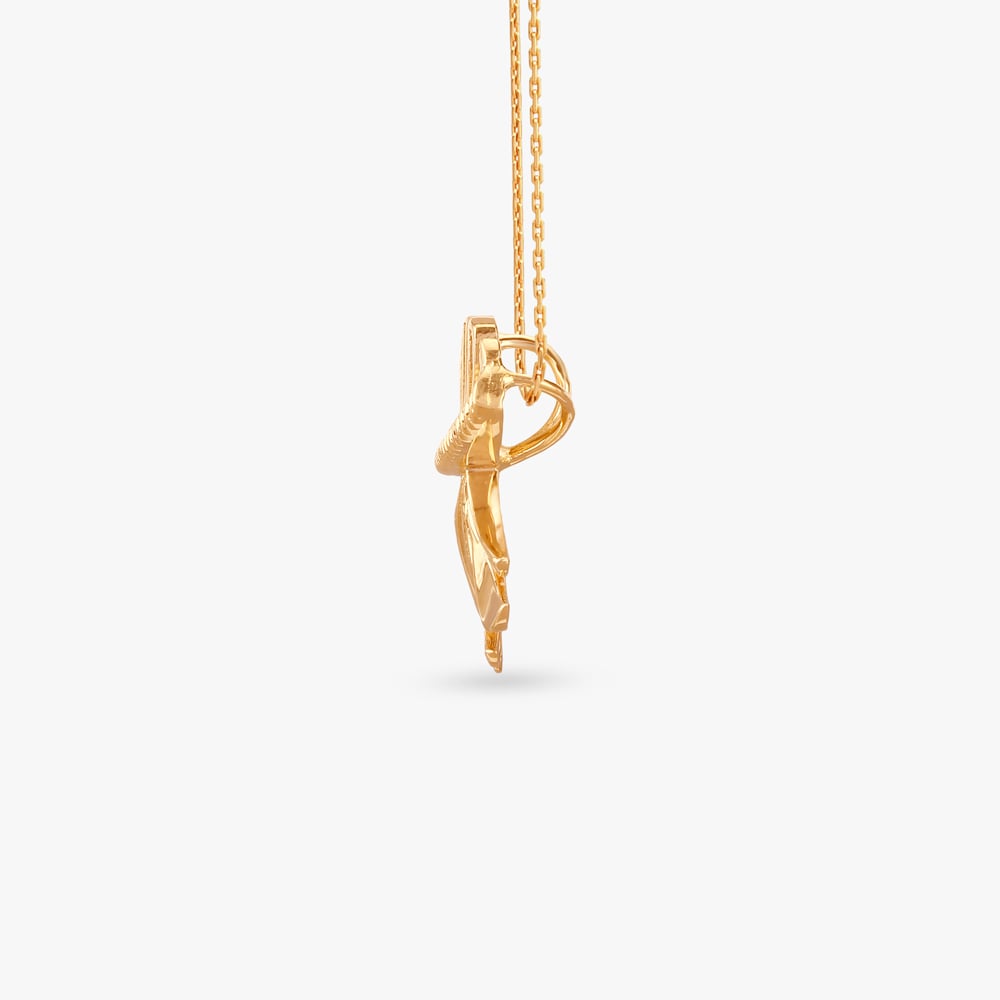 Fan Flare Gold Pendant and Earrings Set,,hi-res image number null