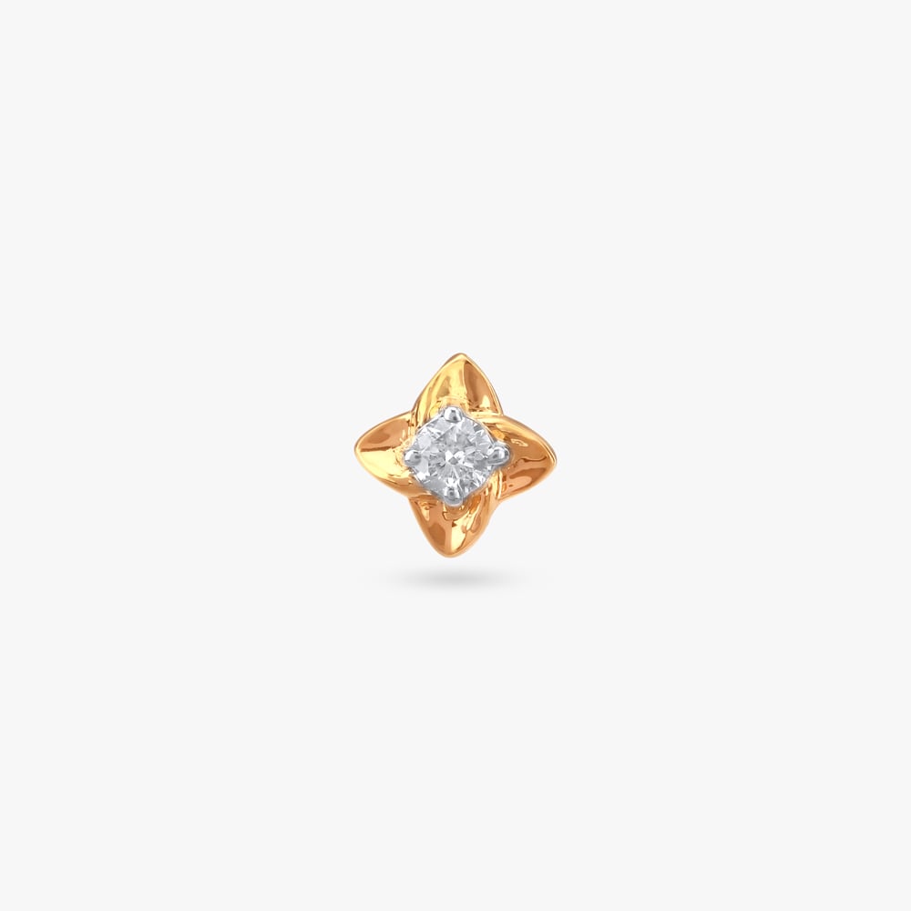 Minimal Bloom Diamond Nose Pin,,hi-res image number null