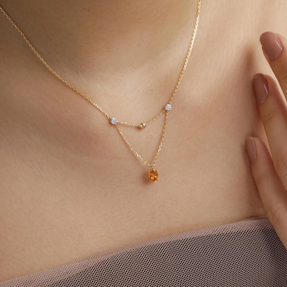 Golden Drift Diamond Necklace,,hi-res image number null