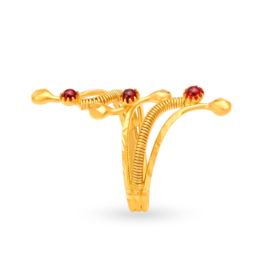 Classy 22 Karat Yellow Gold Spiral Ring,,hi-res image number null