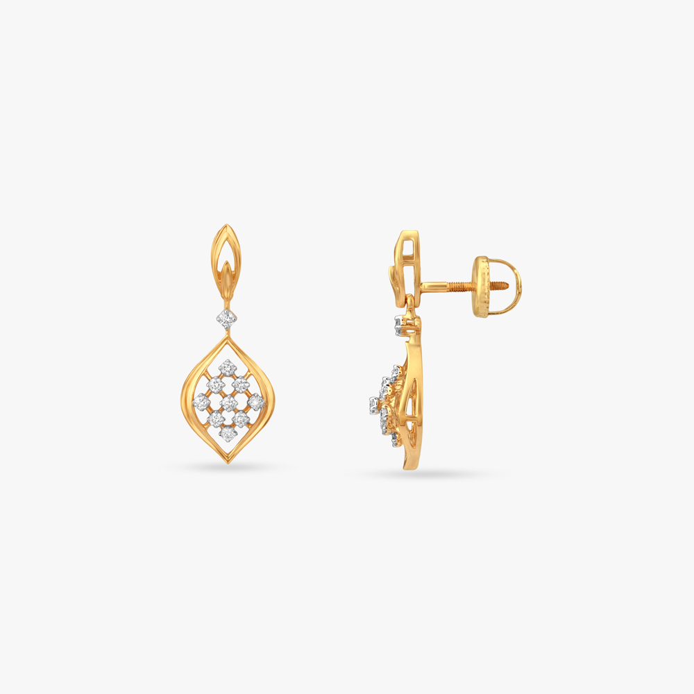 Luminous Lattice Diamond Drop Earrings,,hi-res image number null