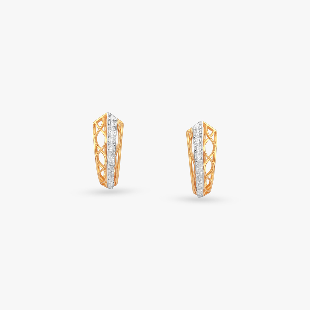 Infinity Weave Diamond Hoop Earrings,,hi-res image number null