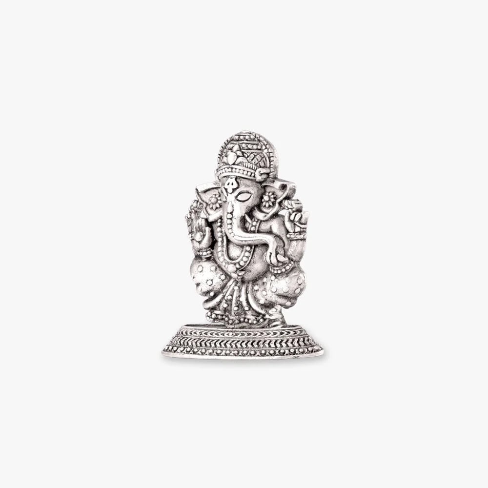 Auspicious Ganesha and Lakshmi Silver Idol,,hi-res image number null