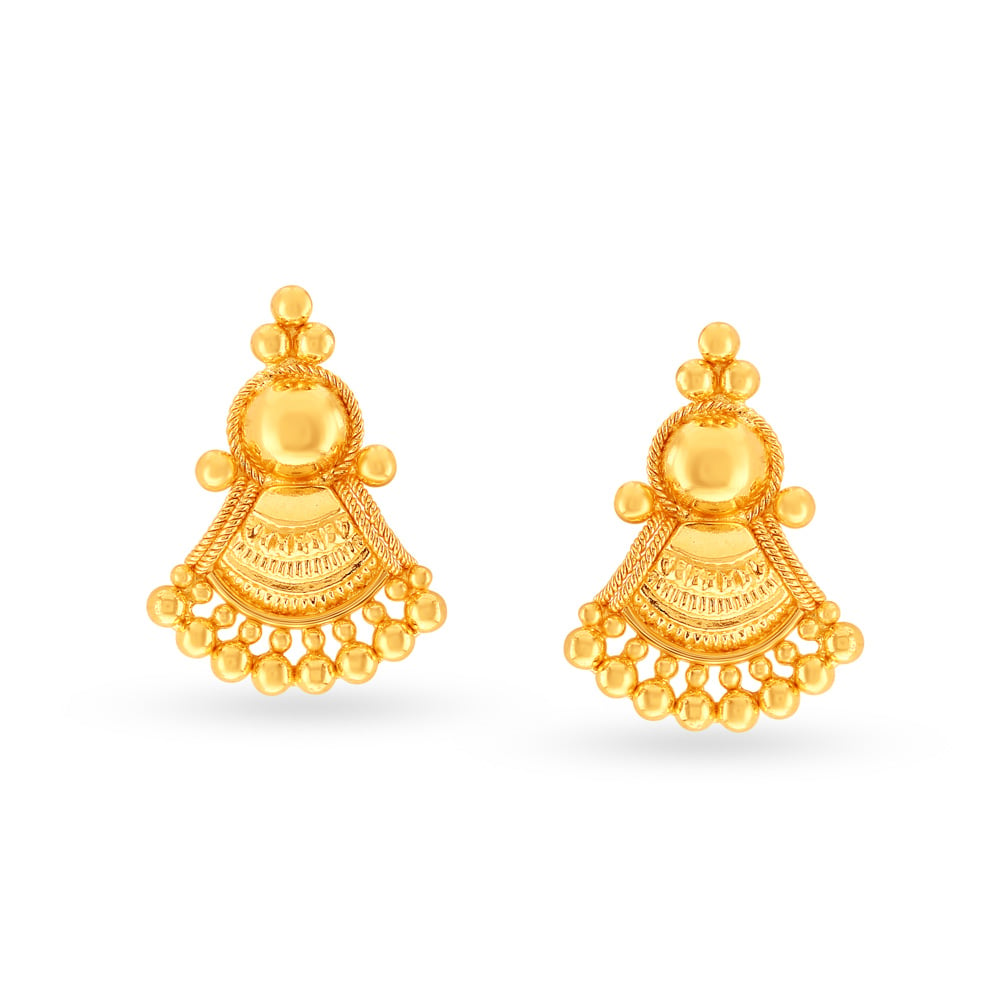 Mia by Tanishq 14k 585 Yellow Gold Stud Earrings for Women  Amazonin  Fashion