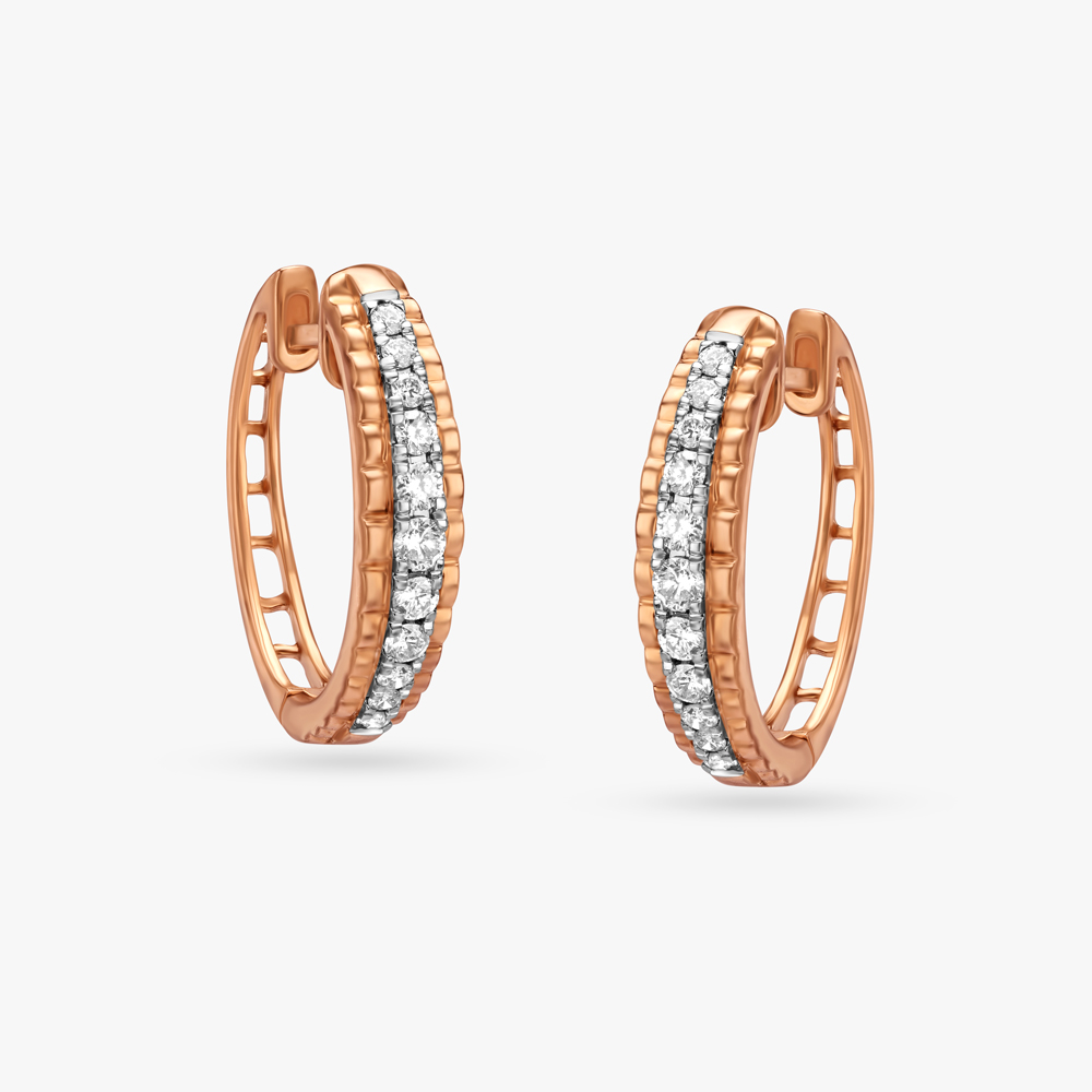Graceful Diamond Hoop Earrings,,hi-res image number null