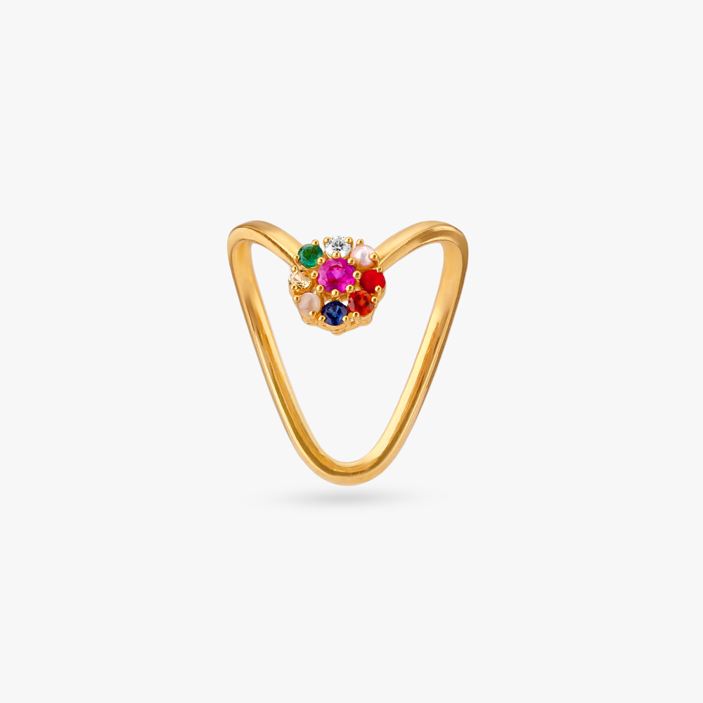 Navaratna Vanki Diamond Ring,,hi-res image number null