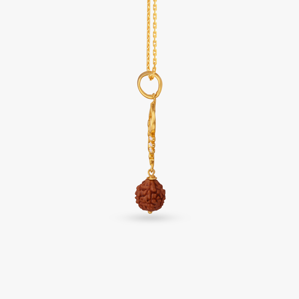 Trishul Rudraksha Gold Pendant,,hi-res image number null