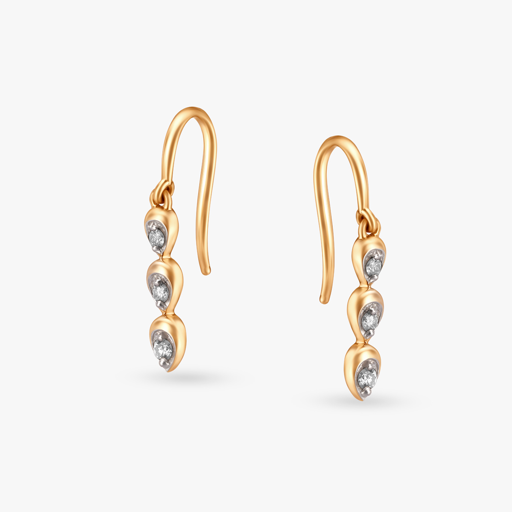 Triple Droplet Diamond Hoop Earrings