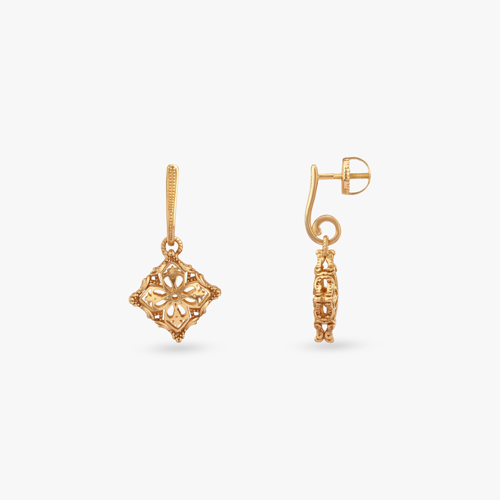 Vintage Star Gold Hoop Earrings,,hi-res image number null