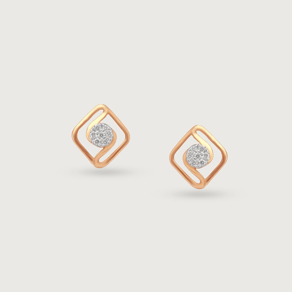 Glimmer Nest Diamond Stud Earrings,,hi-res image number null