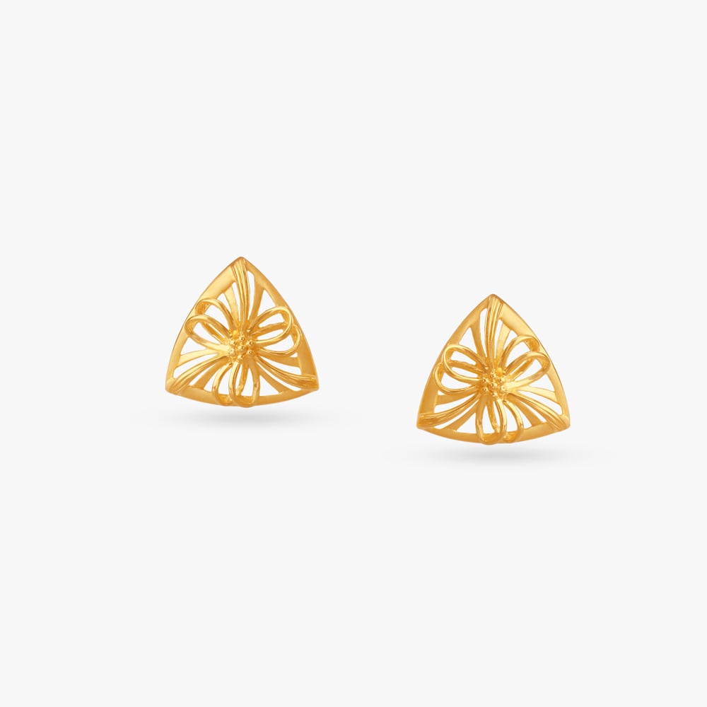 

Floral Flare Gold Stud Earrings