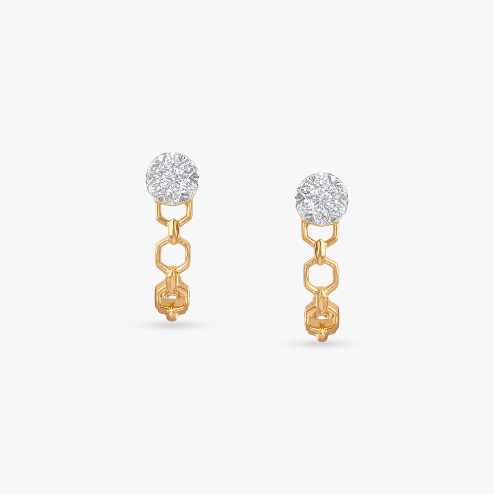 Glam Link Diamond Stud Earrings,,hi-res image number null
