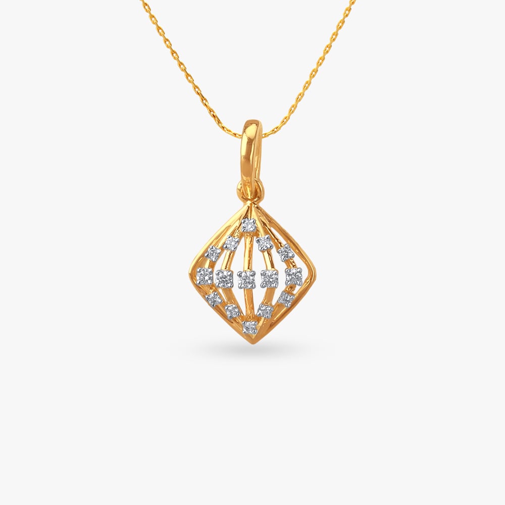 

Grid Gleam Diamond Pendant