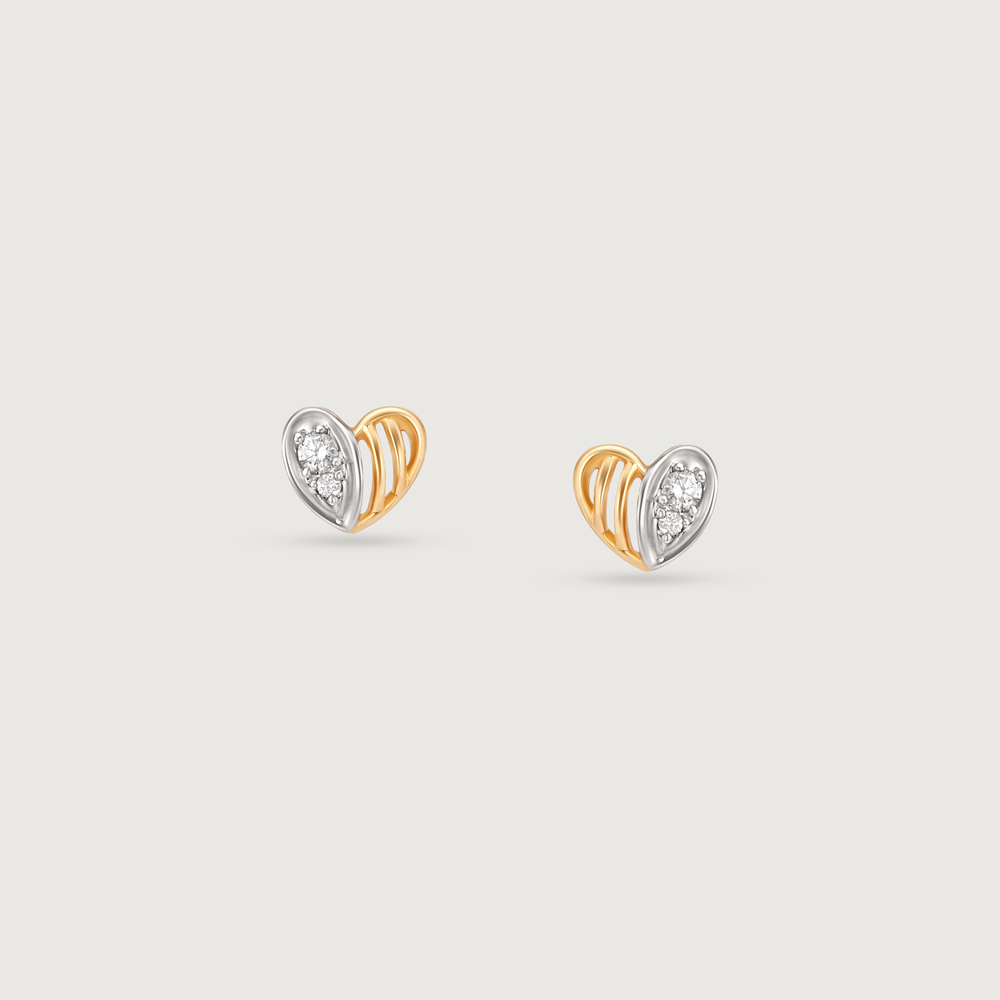 Love Glow Diamond & Gold Stud Earrings,,hi-res image number null