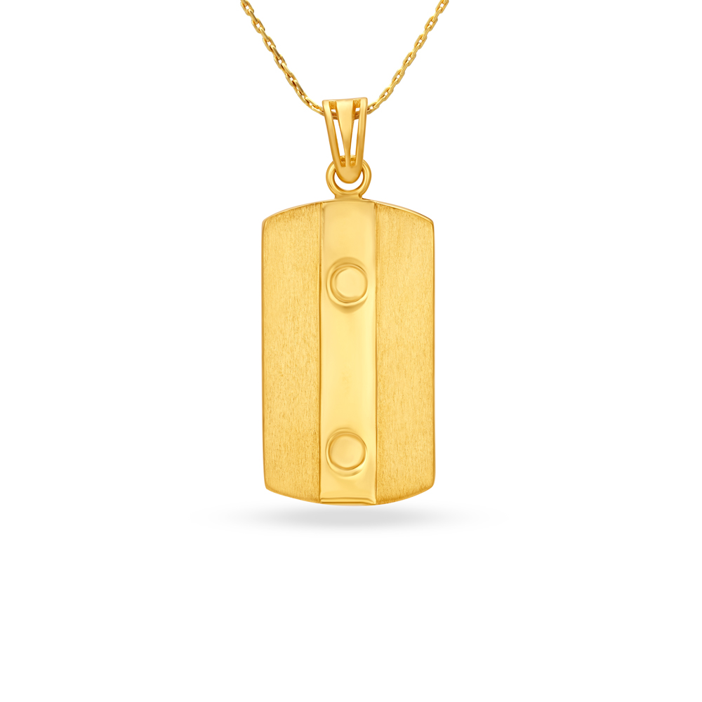 Engaging Gold Pendant with Carved Circles For Men