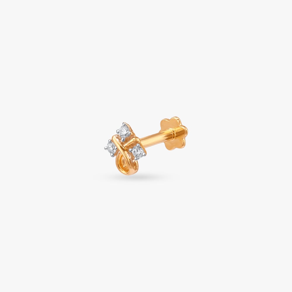 

Loop Bow Diamond Nose Pin