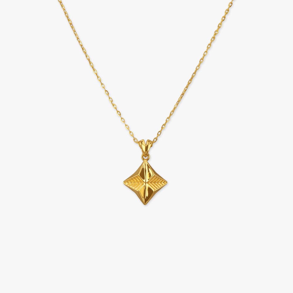 

Facet Frame Gold Pendant with Chain