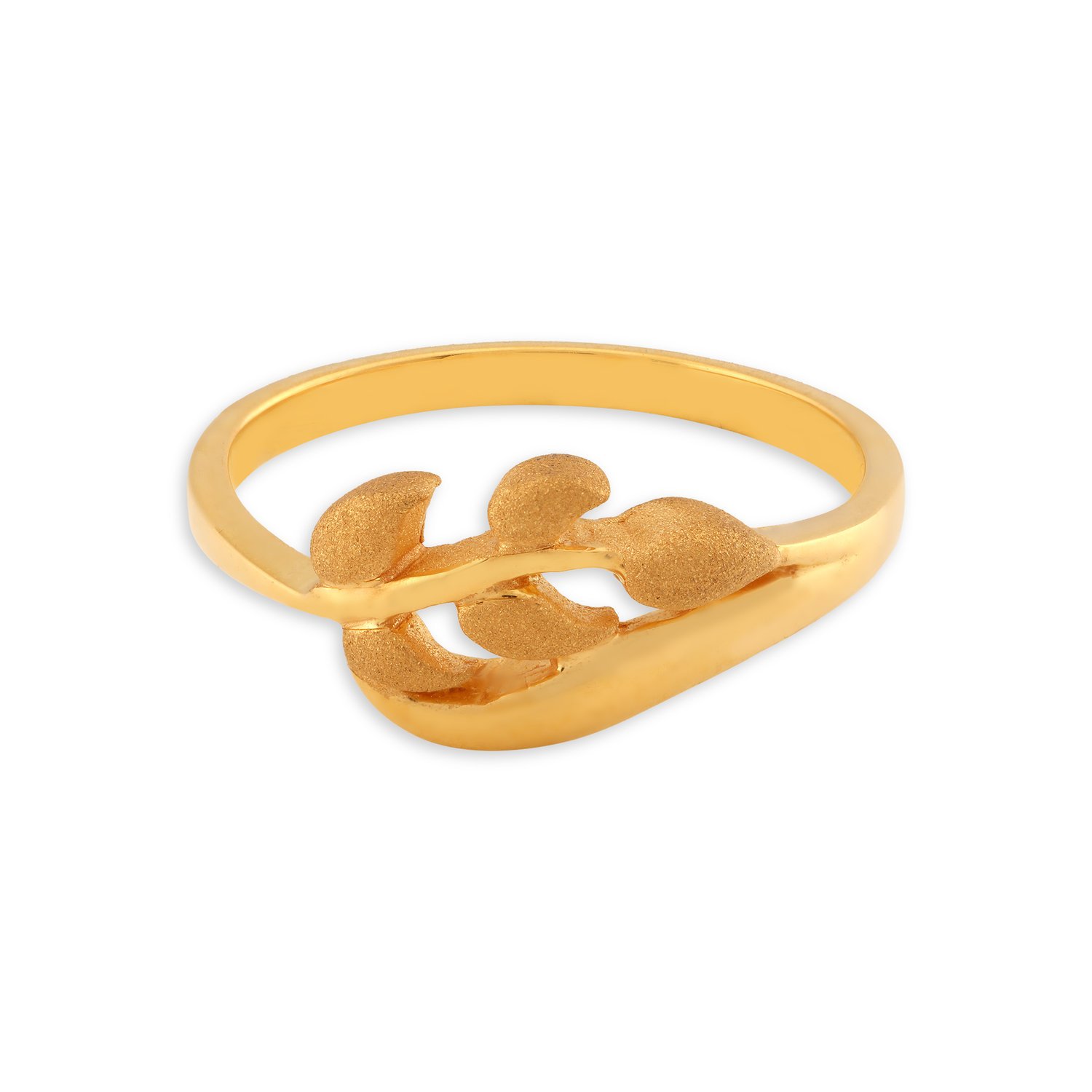 Arresting 22 Karat Yellow Gold Leaf Pattern Ring,,hi-res image number null