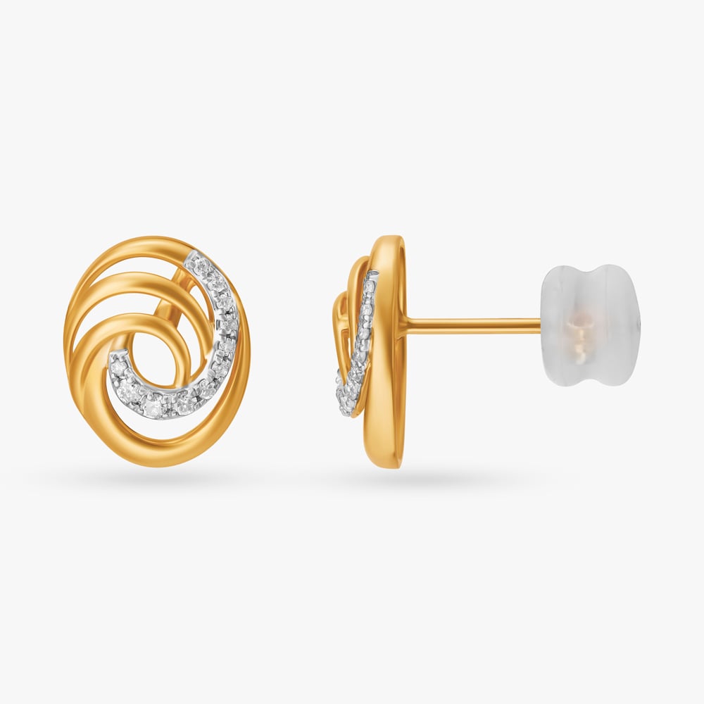 Entrancing Spirals Diamond Stud Earrings,,hi-res image number null