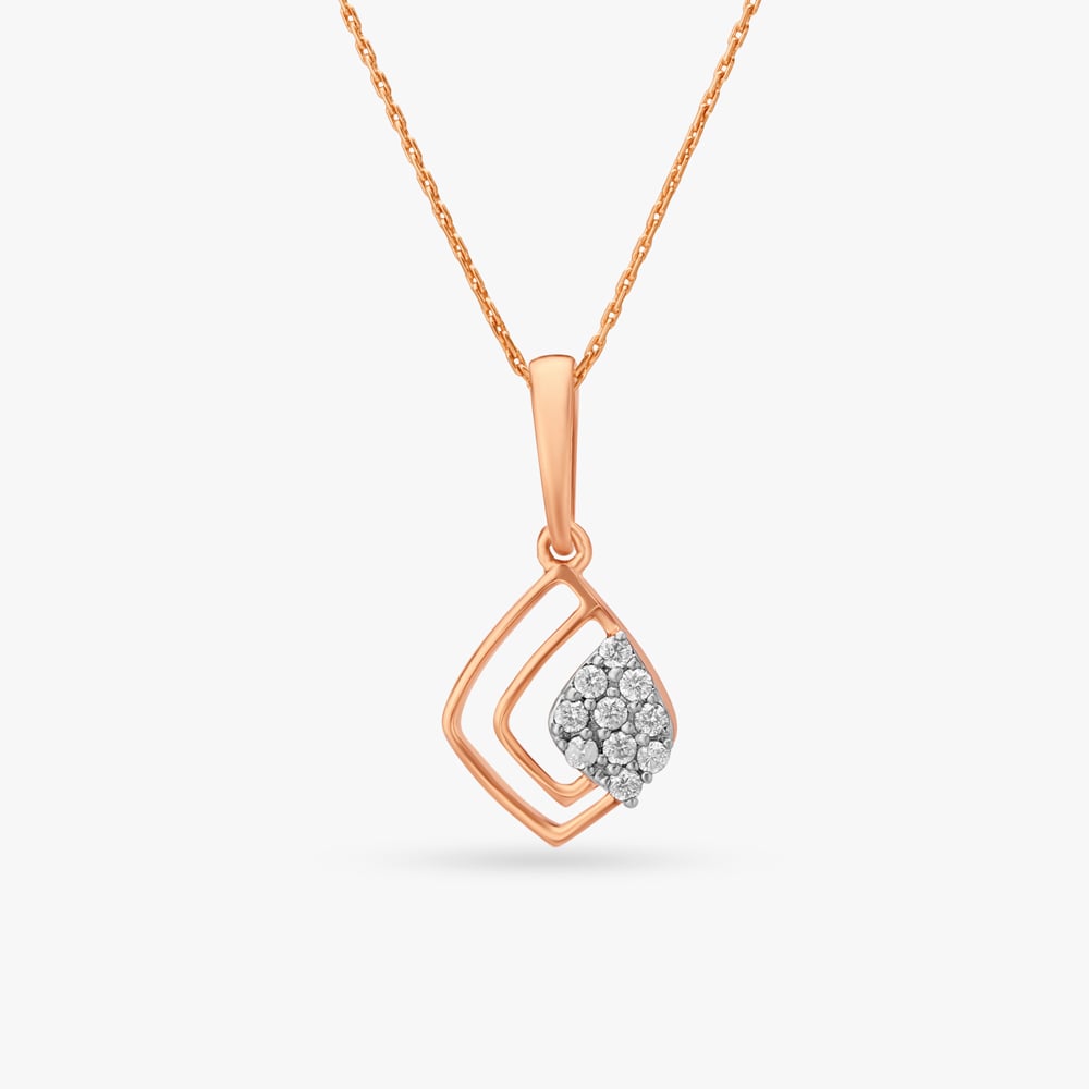 Minimalistic Geometric Diamond Pendant,,hi-res image number null