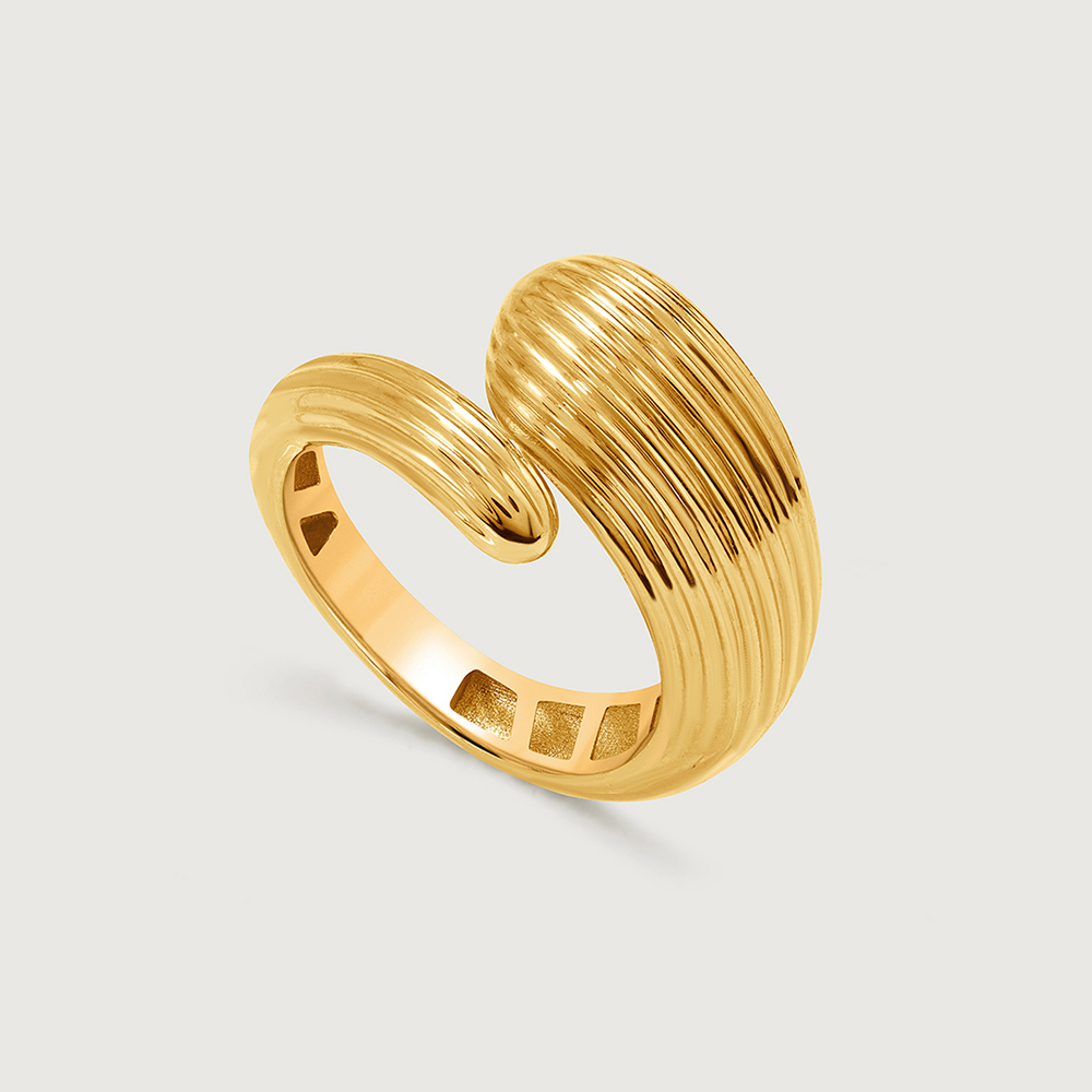 Sunrise Stripes 18KT Gold Finger Ring,,hi-res image number null