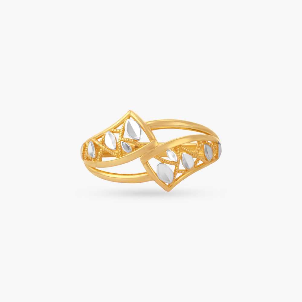 Leaf Weave Designer Gold Ring,,hi-res image number null