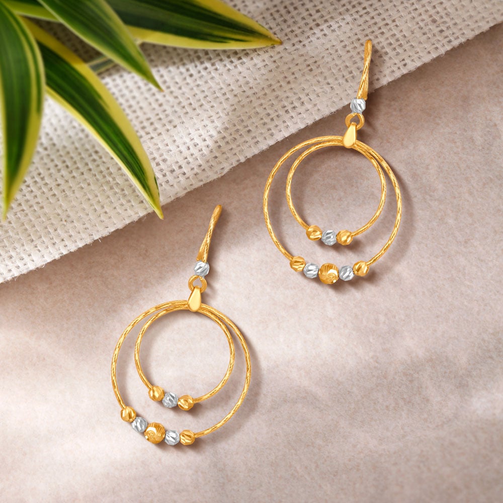 Concentric Beads Drop Earrings,,hi-res image number null