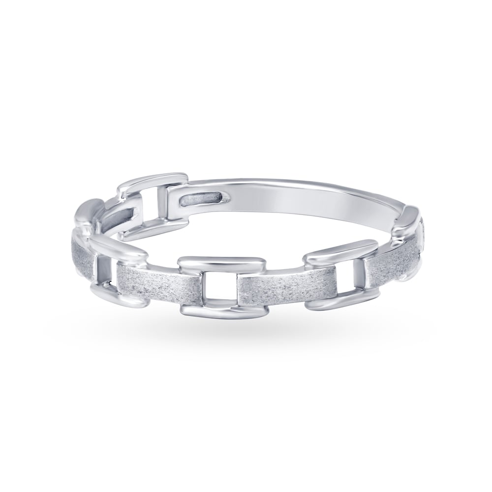 Interlinking Platinum Finger Ring for Men,,hi-res image number null