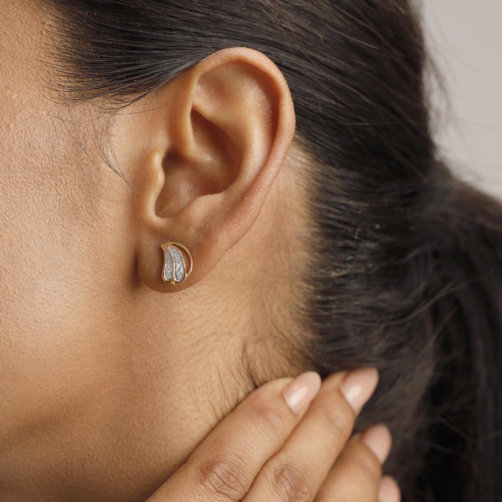 Paisley Shine Diamond Stud Earrings,,hi-res image number null