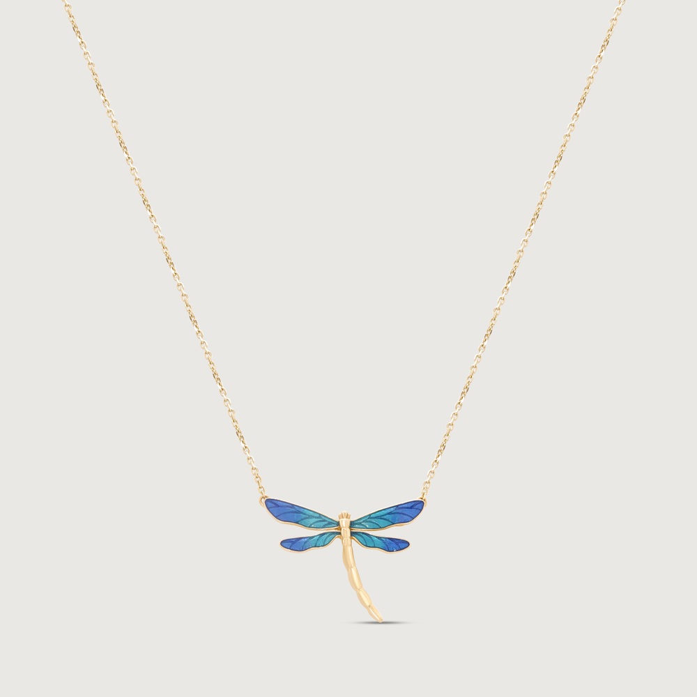 Enamel Dragonfly Gold Necklace,,hi-res image number null