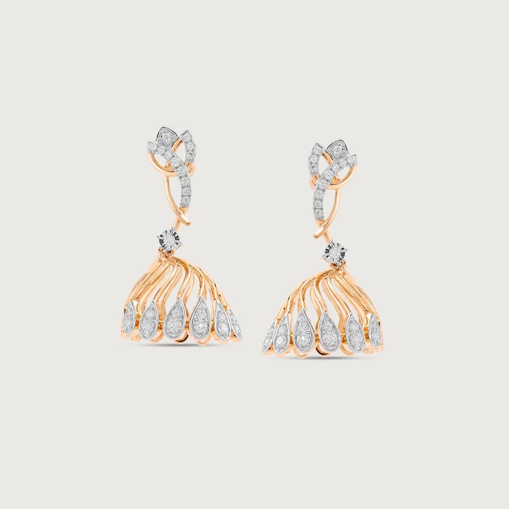 Sparkling Bloom Diamond Jhumka,,hi-res image number null