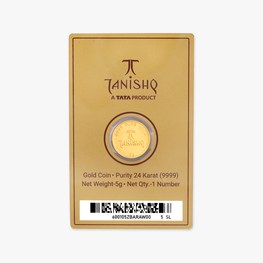 5 gram 24 Karat Gold Coin with Lakshmi Motif,,hi-res image number null