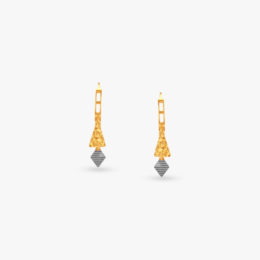 Geo Glint Gold Hoop Earrings,,hi-res image number null