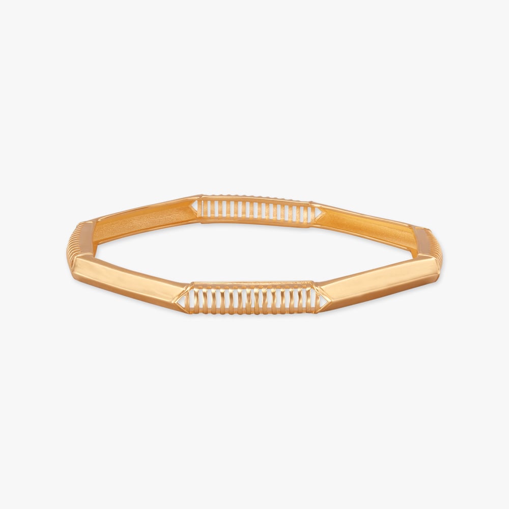 Hexagonal Glow Gold Bangles,,hi-res image number null