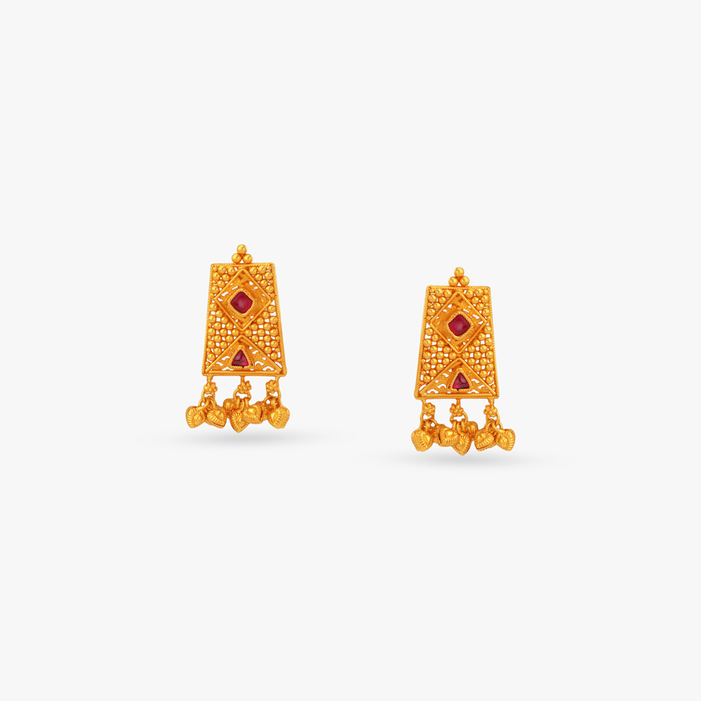 Angular Tapestry Gold Necklace Set,,hi-res image number null