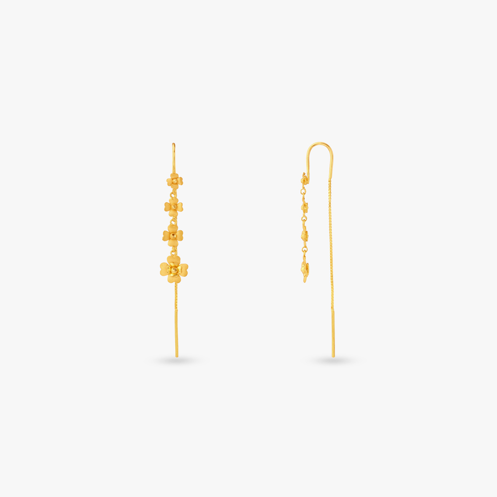 Petal Trail Gold Drop Earrings,,hi-res image number null