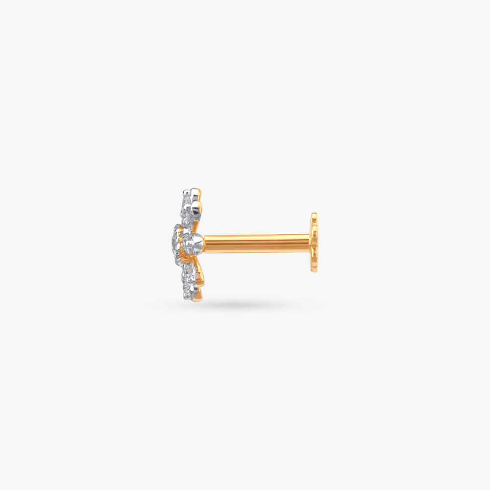 Radiant Bloom Diamond Nose Pin,,hi-res image number null