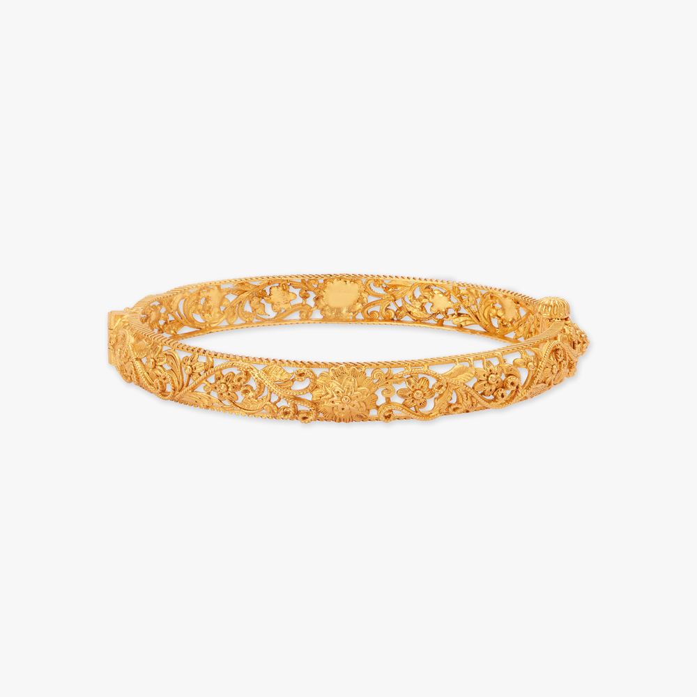 Floral Gold Bangle,,hi-res image number null