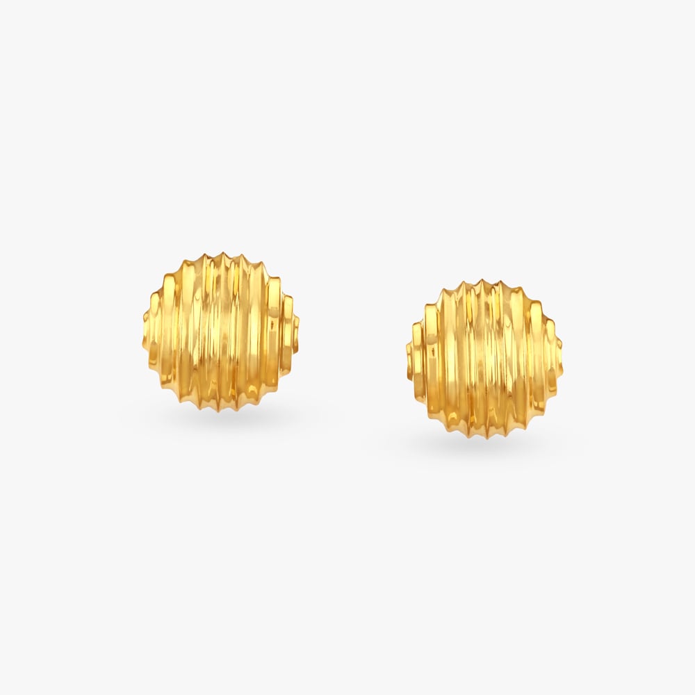 Honeycomb Glow Gold Stud Earrings,,hi-res image number null