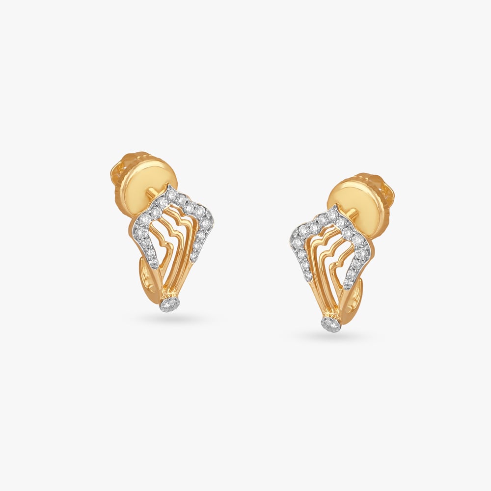 

Flared Drama Diamond Hoop Earrings