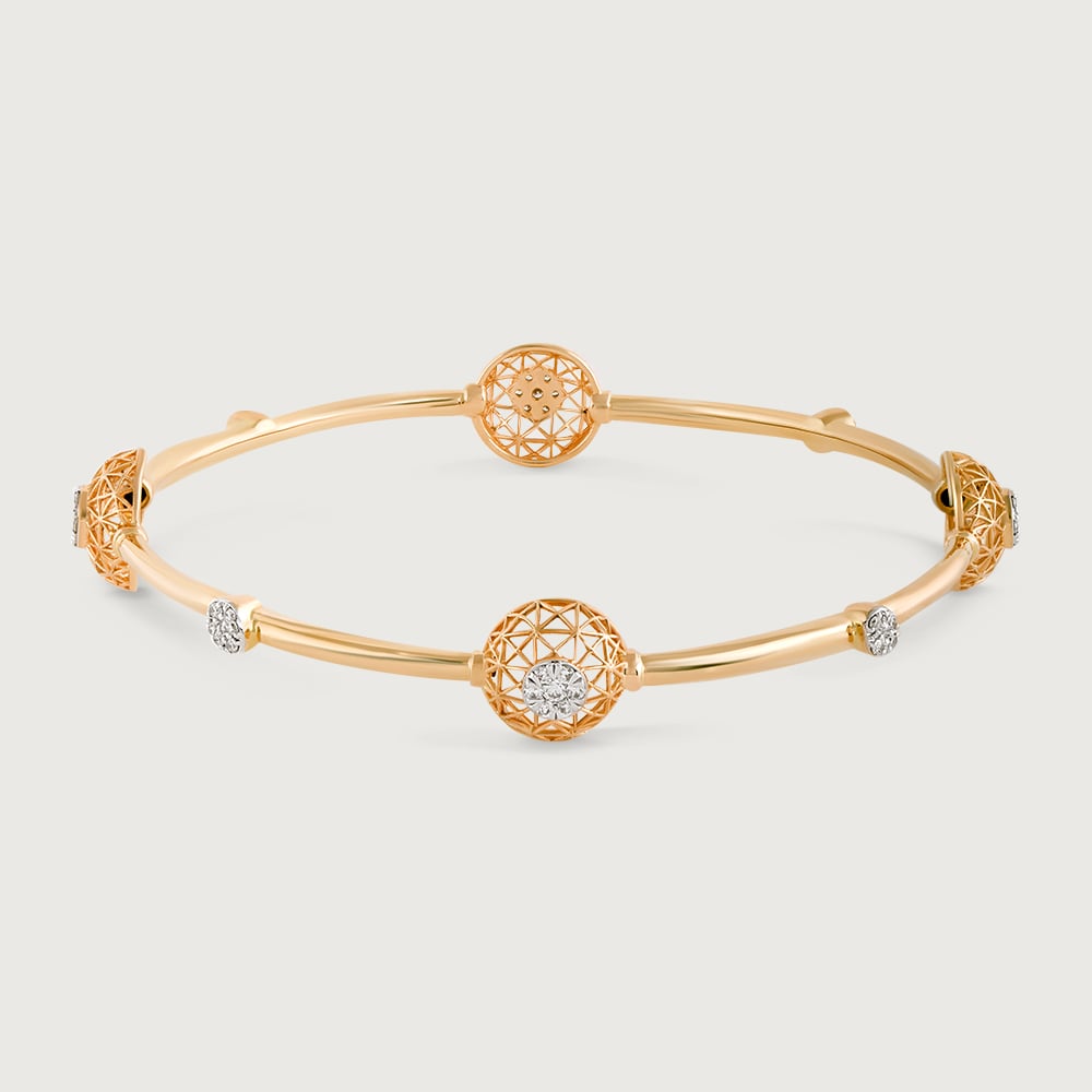 Shimmering Allure Gold & Diamond Bangle,,hi-res image number null