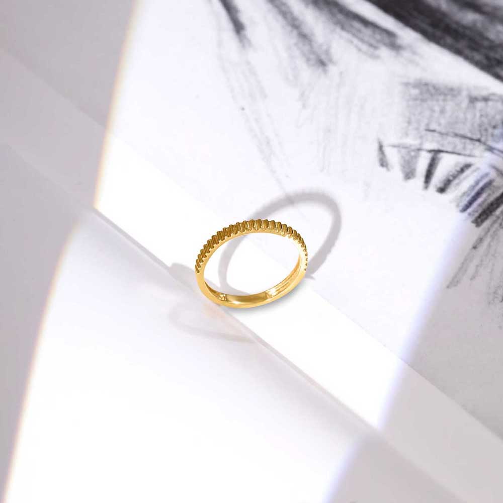 Sleek Textured Gold Ring,,hi-res image number null